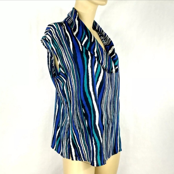 JONES WEAR Career Blouse Top capped sleeve Womens size 12 - Picture 3 of 5